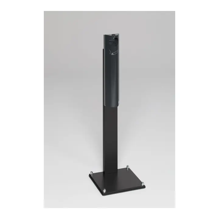 Bon Plan Cendrier mural B12 anthracite avec console INOX et serrure, pied noir Var