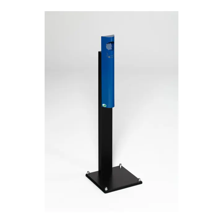 Cendrier mural B12 bleu, avec pied noir Var Dernière Chance