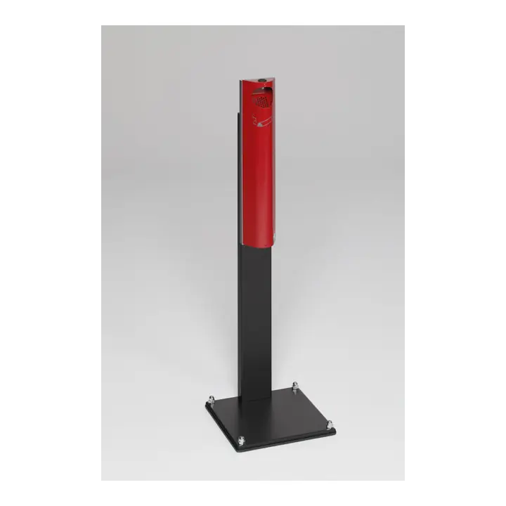 Cendrier mural B12 rouge avec console INOX et serrure, pied noir Var Expédié Aujourd’hui