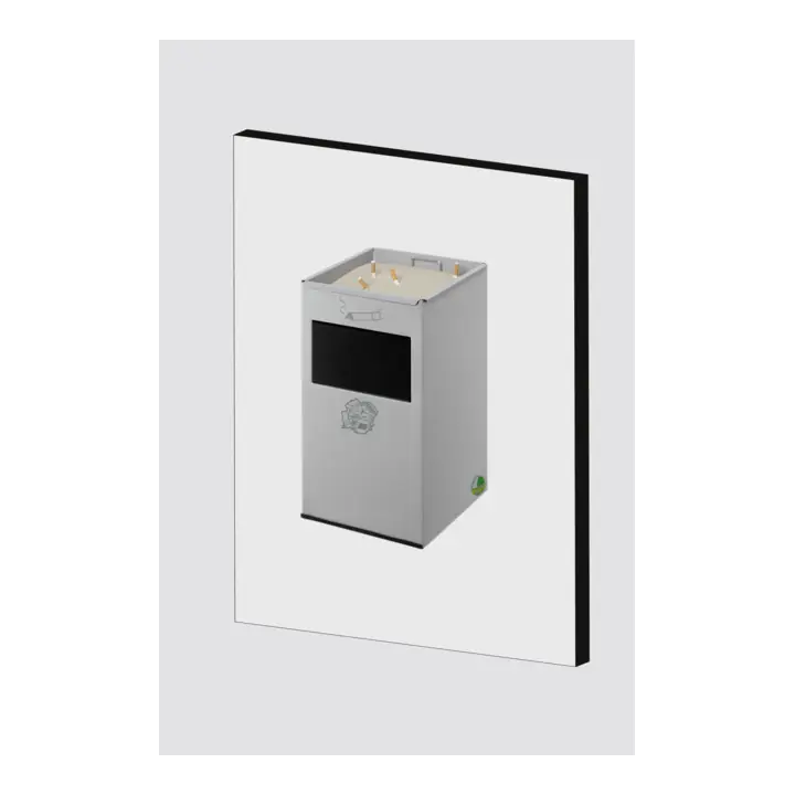 Achat Immédiat Cendrier mural WH 45, argent, avec clapet noir Var
