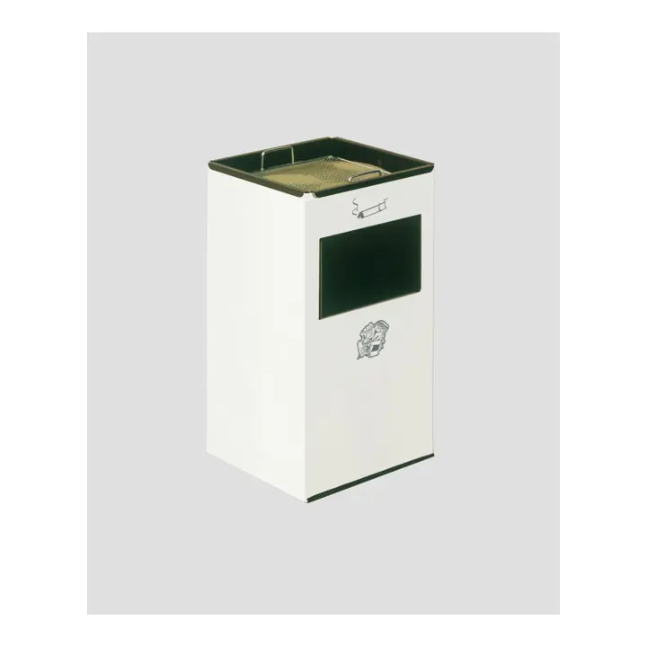 Cendrier mural WH 45, blanc, avec clapet noir Var Pas Cher