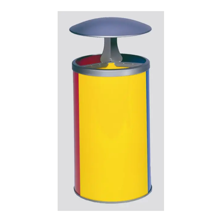 Station de tri, 3 éléments, jaune, bleu, rouge /avec auvent Var Haute Qualité
