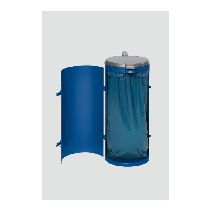 Poubelle compacte junior avec porte, bleu gentiane, couvercle en plastique bleu Var Tendance