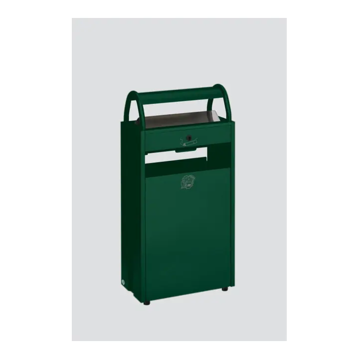 Collecteur de déchets/cendrier B 48 avec auvent, vert Var Super Prix