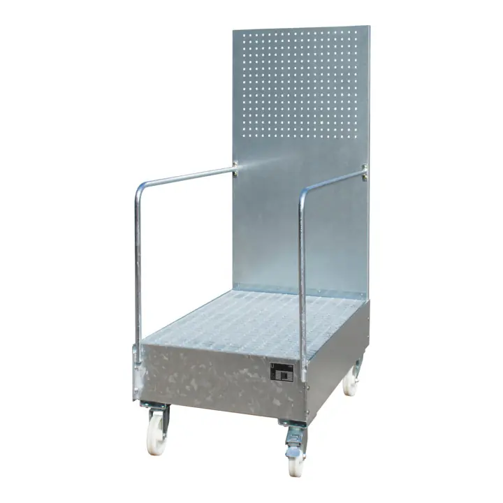 Bon Marché Bauer Südlohn Bac d'égouttement mobile avec paroi en tôle perforée LPW 200-3, galvanisé à chaud