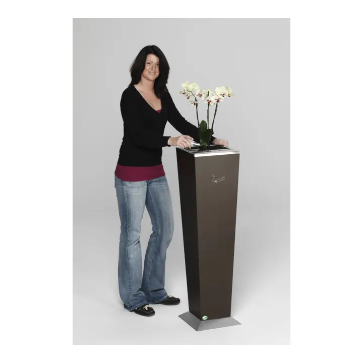 Remise Cendrier H110 marron eiffel Fleur/Cendrier/pied en INOX brosse Var