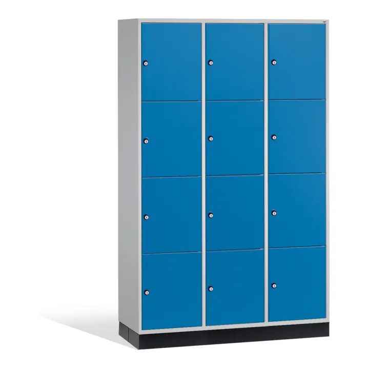 Armoire de rangement C+P Intro, 12 compartiments, H1950xL1220xP500mm corps avant bleu clair corps gris clair Must-Have