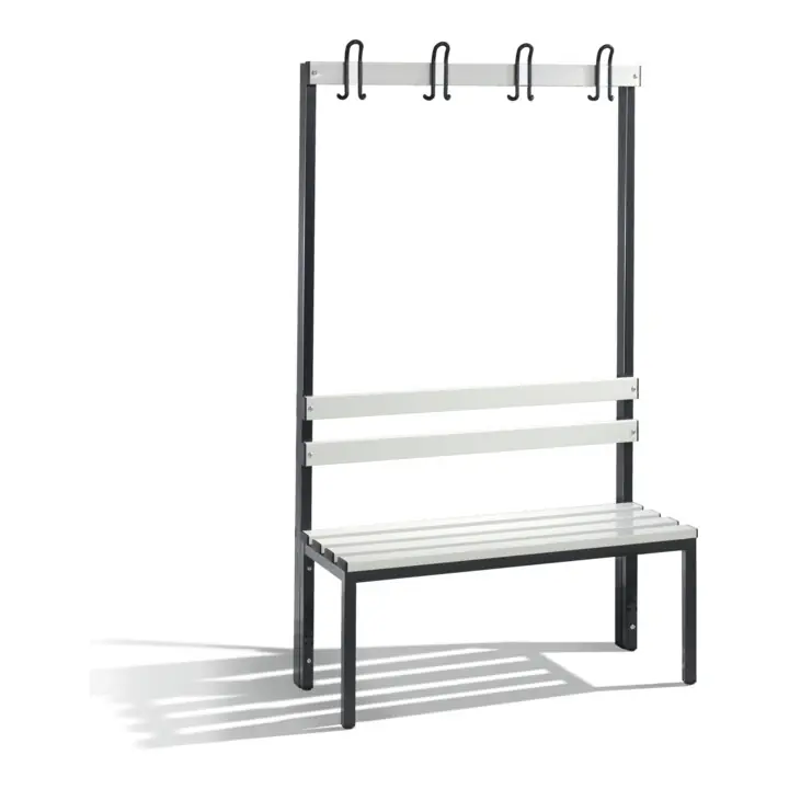 Banc d'armoire C+P Basic, H1650xL1000xP403mm Couleur Bandes d'assise gris clair Couleur Cadre noir gris noir Exclusif