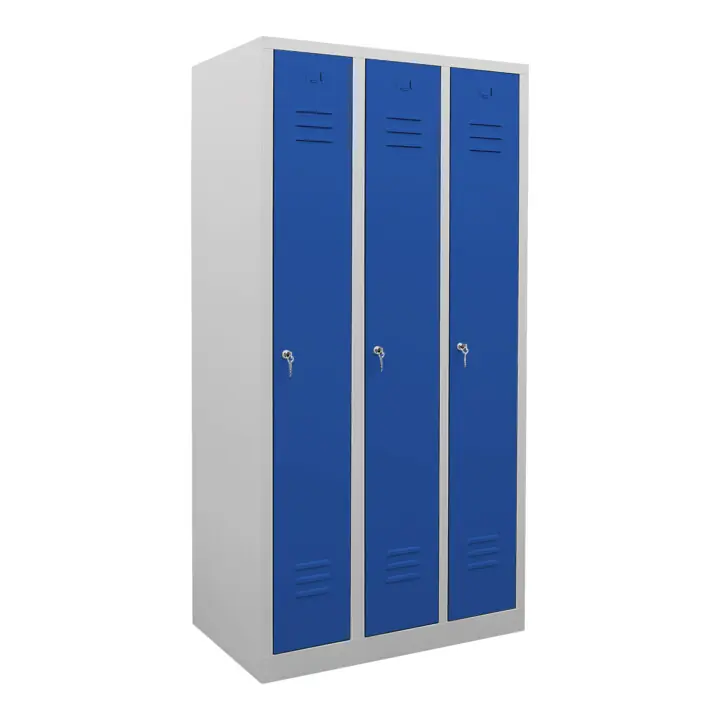 Exclusif Armoire-vestiaire STIER, 3 compartiments, 1 800x870x500 mm, bleu gentiane