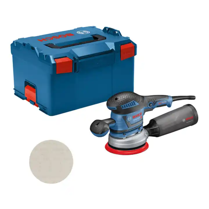 Ponceuse excentrique Bosch GEX 40-150 avec 1 x feuille abrasive M480 et L-BOXX Usine Directe