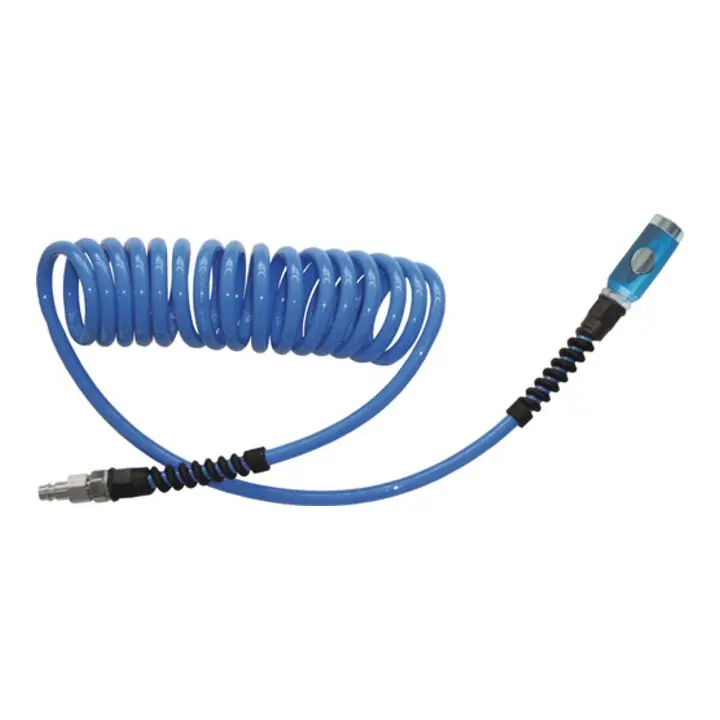 Set de tuyaux spiralés D. int. 6,5 mm D. ext. 10 mm L. 7,5 m raccord de sécurité Prix Cassé