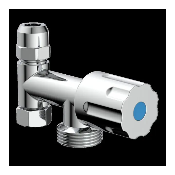 KIRCHHOFF GA-Vanne additionnelle, chrome, 3/8&Prime;F x 3/4&Prime;M x 3/8&Prime;M x 10 mmQ avec Expédition Rapide
