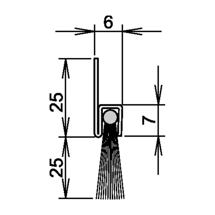 Usine Directe Joint de porte brosse Athmer L.1250mm en crin de cheval mélangé Athmer