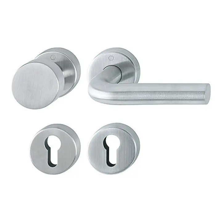 HOPPE Garniture interchangeable avec rosaces, rd, Bonn E58/42H/42HKVS/150 PZ, VK8, acier inox mat Nouveauté
