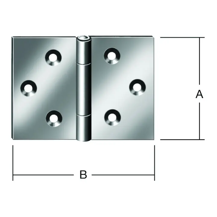Garantie Incluse VORMANN Charnière de porte large B75xH50mm, roulée galvanisée