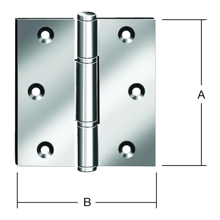 VORMANN Charnière de porte B75xH75mm roulée inoxydable, anti-rouille Garantie Incluse