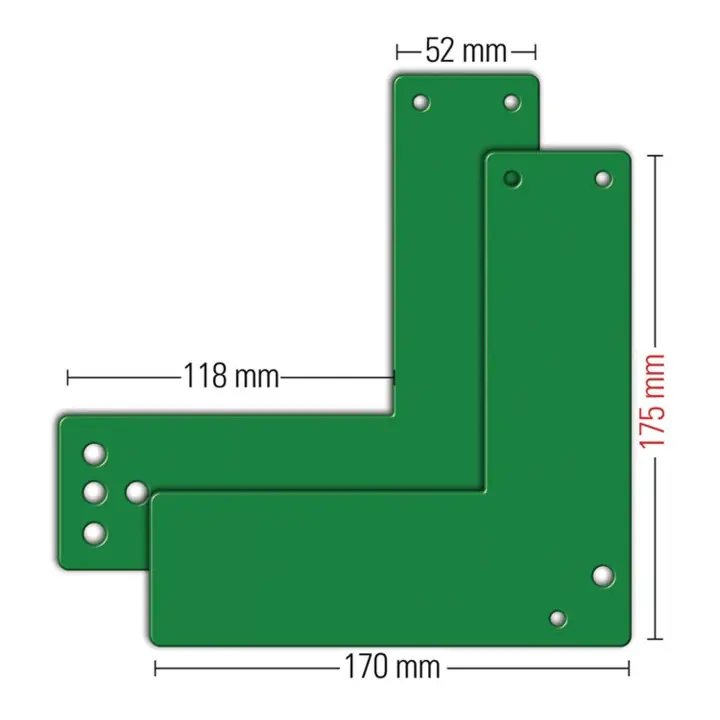 GFS Plaque de montage 901 470/991 470 Mont.an GLT vert laqué L.175mm B.170mm Promotion