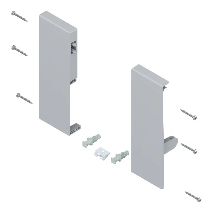 Blum TANDEMBOX support frontal, hauteur C, pour tiroir à l&rsquo;anglaise avec tringle simple, gauche/droite, pour TANDEMBOX antaro, gris blanc Nouvelle Collection
