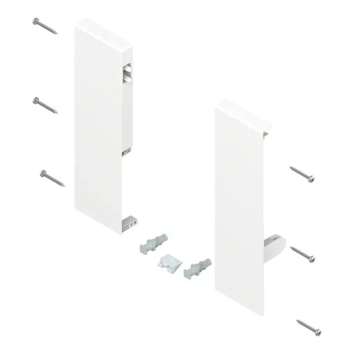 Blum Support frontal TANDEMBOX hauteur D pour tiroir à l&rsquo;anglaise avec tringle simple gauche/droite pour TANDEMBOX antaro blanc soie Dernière Chance