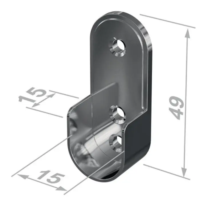 Pas Cher Tube d&rsquo;armoire palier 11127 Zinc pressiong.verchr.verchr.Wandmont.35x20mm
