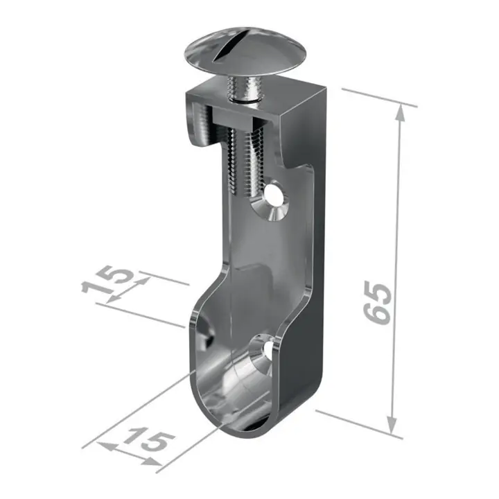 Produit De Marque Support de tube de caisson 11118 Montage mural en zinc sous pression 30x15mm