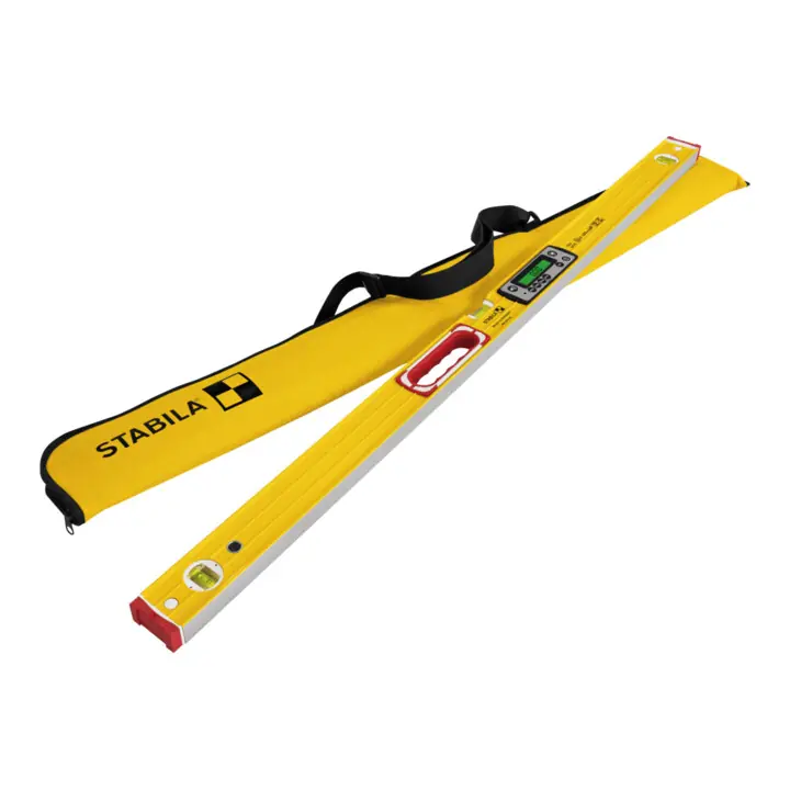 STABILA Niveau numérique TECH 196 DL, 122 cm, étanche IP67, 2 écrans, sans calibration, modes °, %, mm/m, in/ft, étui Top Qualité