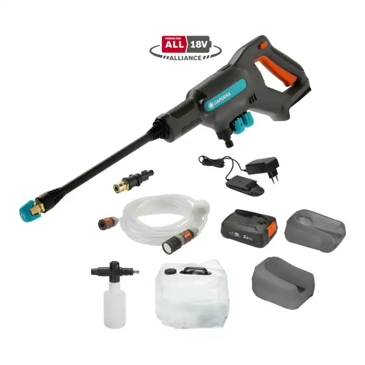 Kit de nettoyage moyenne pression sans fil AquaClean 24/18V P4A Premium Ready-To-Use GARDENA Haute Qualité