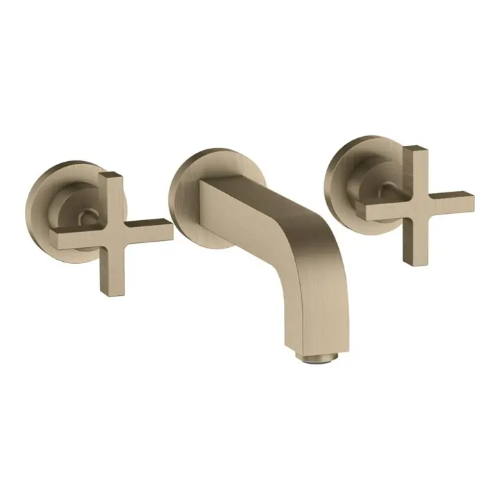 hansgrohe Kit de montage Axor Citterio mitigeur lavabo encastré 3 trous, avec poignées croisillons, inox brossé Petit Prix