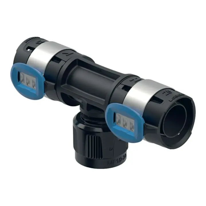 Geberit Té de dérivation FlowFit d 20 mm x Rp MF 1/2 x 16 mm, avec MasterFix, DG Tendance