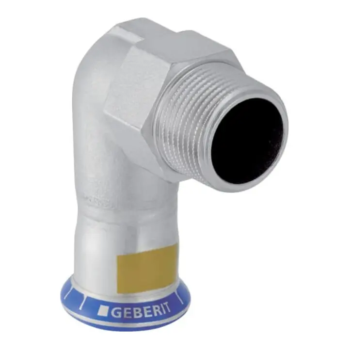 Réduction Geberit Raccord d'angle à gaz Mapress 90° avec filetage mâle, inox, d=28mmxR 1