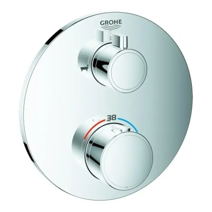 Réduction Grohe Set de montage complet Grohtherm chr, thermostat encastré baignoire avec commutateur 2 voies