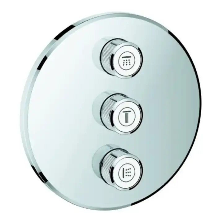 Meilleur Choix Grohe Ensemble complet Grohtherm Smartcontrol chrome, rond, valve encastrée 3 voies