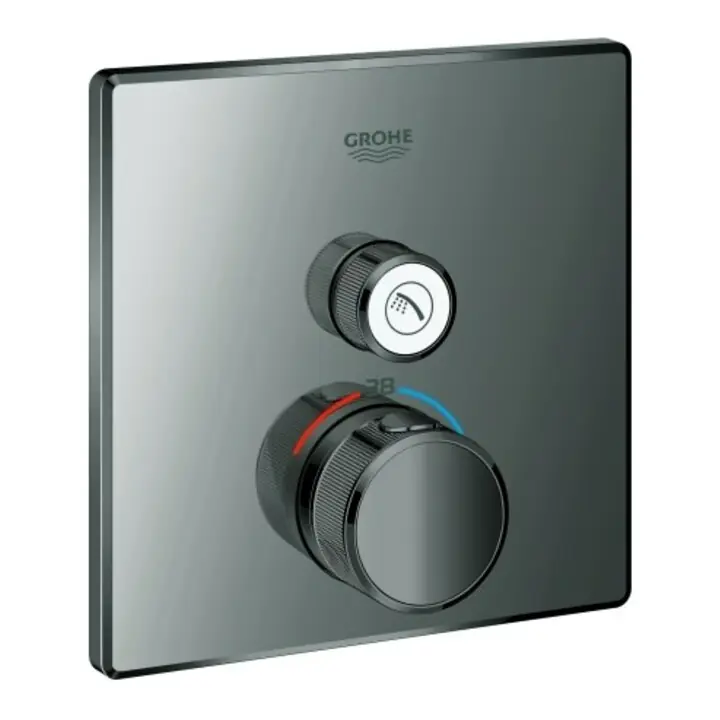 Grohe Fertigset Grohtherm Smartcontrol hd graphite, angle, encastré, 1 vanne d'arrêt Tendance