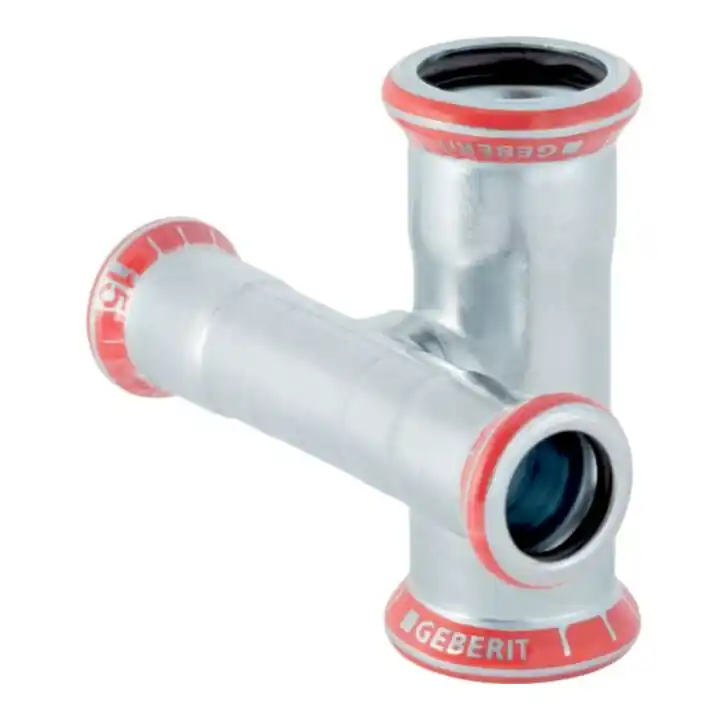 Geberit Pièce en croix Mapress acier C d= 15x15mm, réduite, zinguée extérieurement Remise