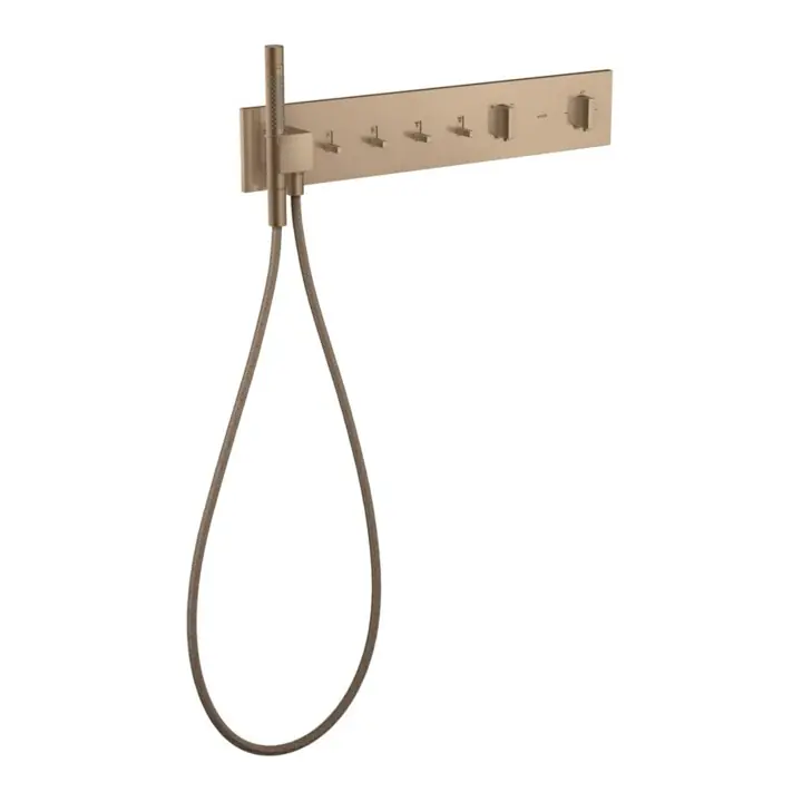 hansgrohe Ensemble prêt à poser ShowerComposition UP-THM, 4 utilisateurs, or rouge brossé Garantie Incluse