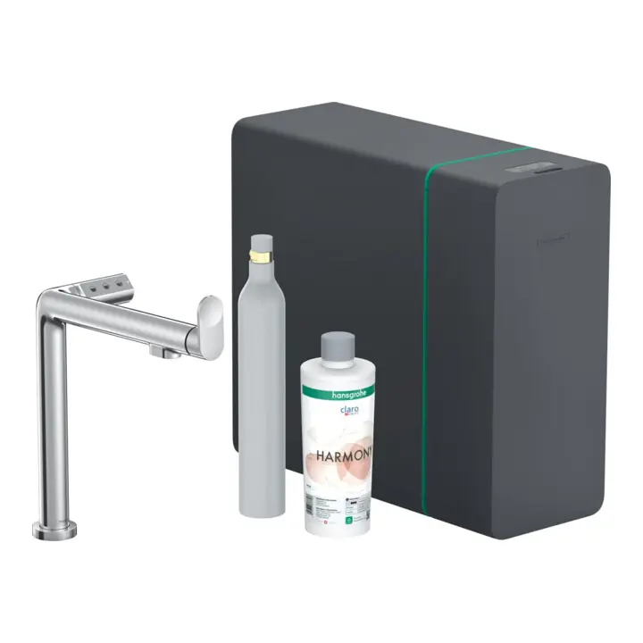 Livraison Mondiale hansgrohe Mitigeur monocommande évier Aqittura M91 SodaSystem 240, 1 jet, kit de démarrage, chrome