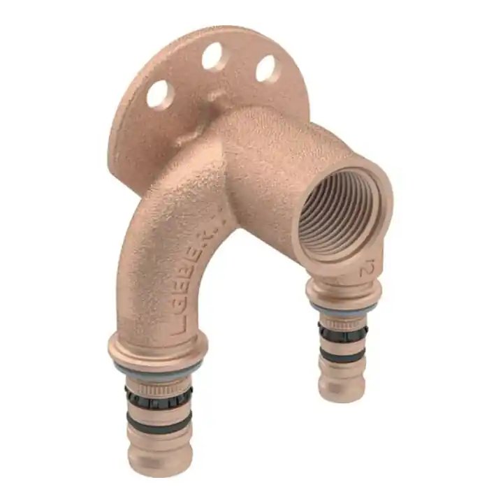 Geberit Coude double raccord Mepla d= 20mmxRp 1/2x20mm, 90°, laiton rouge Satisfait Ou Remboursé