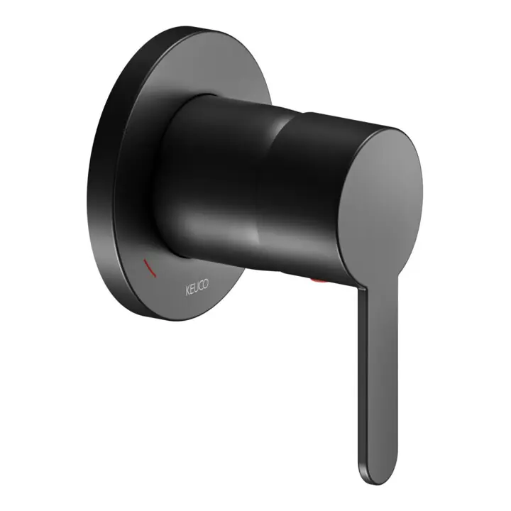 Keuco Set de montage prêt IXMO Flat Mitigeur monocommande encastré, rond, noir mat Paiement Sécurisé