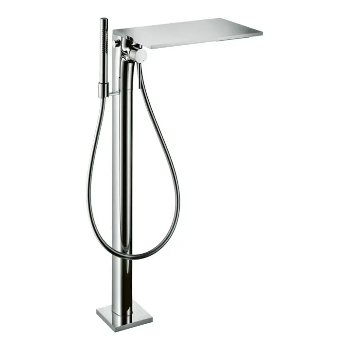 Nouveauté hansgrohe Axor Massaud Set de montage complet Mitigeur bain sur pied, brossé bleu VC