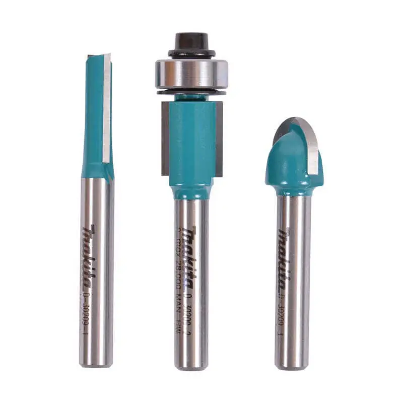 Exclusif Ensemble de fraises sur tige Ø6mm pour défonceuse affleureuse Makita D-30209