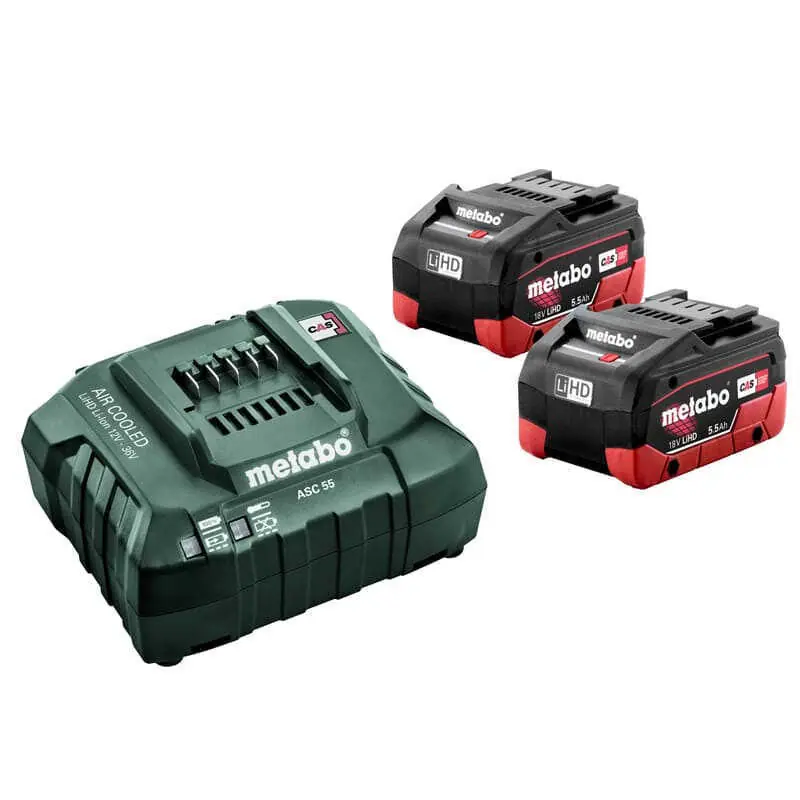 Satisfait Ou Remboursé Set de 2 batteries 18 V de 5.5 Ah avec chargeur – METABO 685122000