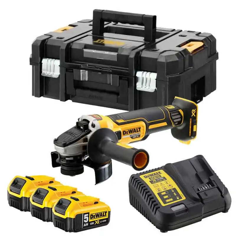 Meuleuse 18V XR Ø125 mm (3×5,0 Ah) en coffret TSTAK – DEWALT DCG405P3 Top Qualité