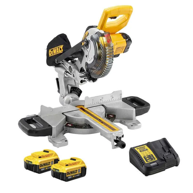 Scie à onglet radiale 18V XR Ø184 mm (2×4,0 Ah) – DEWALT DCS365M2 Petit Prix