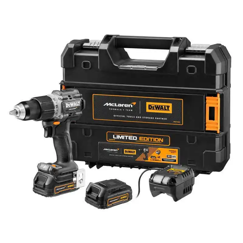 Fait Main Perceuse à percussion 18v (2×1,7 Ah) McLaren Dewalt DCD85ME2GT