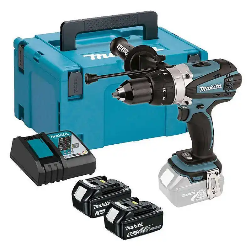 Top Qualité Perceuse à percussion 18V LXT (2x5.0 Ah) en MAKPAC - MAKITA DHP458RTJ