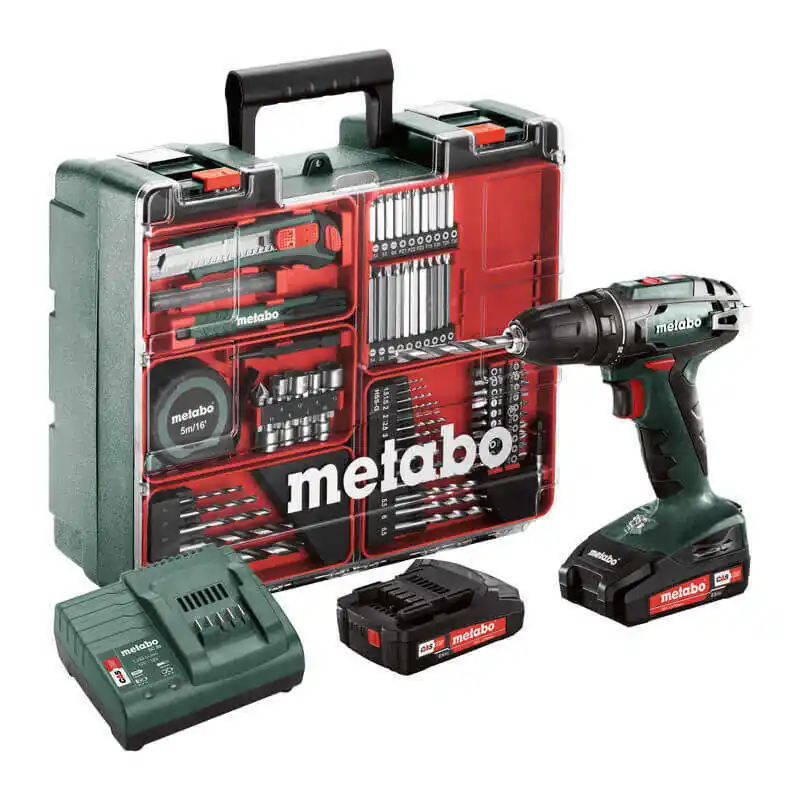 Top Vente Perceuse visseuse 18v (2×2,0 Ah)+ accessoires en coffret Metabo 602207880