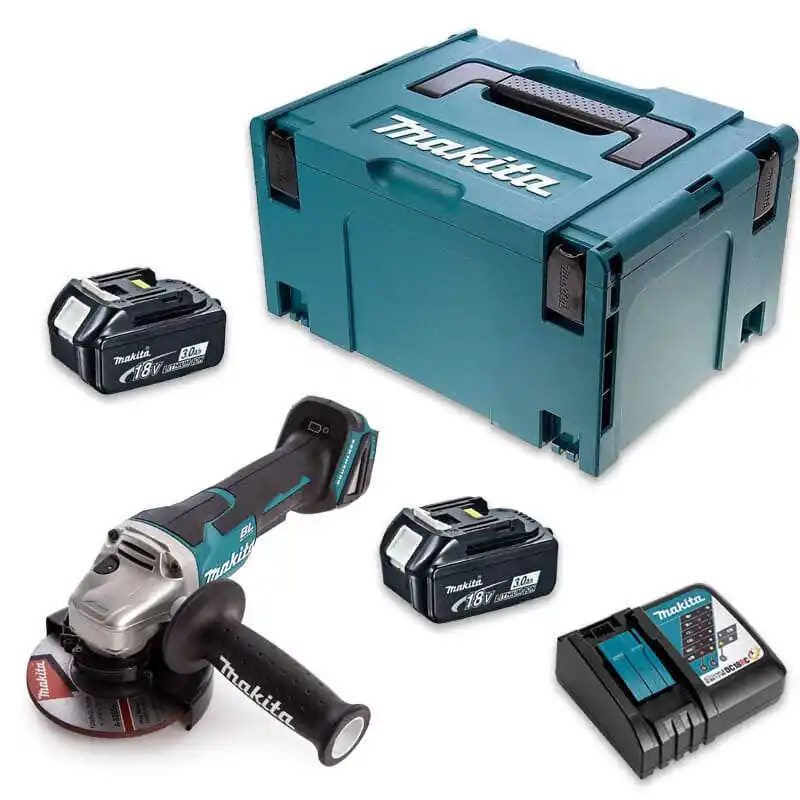 Meuleuse d'angle 18V LXT Ø125 mm (2x3,0 Ah) en MAKPAC - MAKITA DGA508RFJ Bon Marché