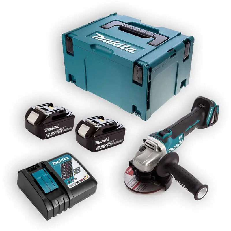 Meuleuse d'angle 18V LXT Ø125 mm (2x5,0 Ah) en MAKPAC - MAKITA DGA506RTJ Soldes