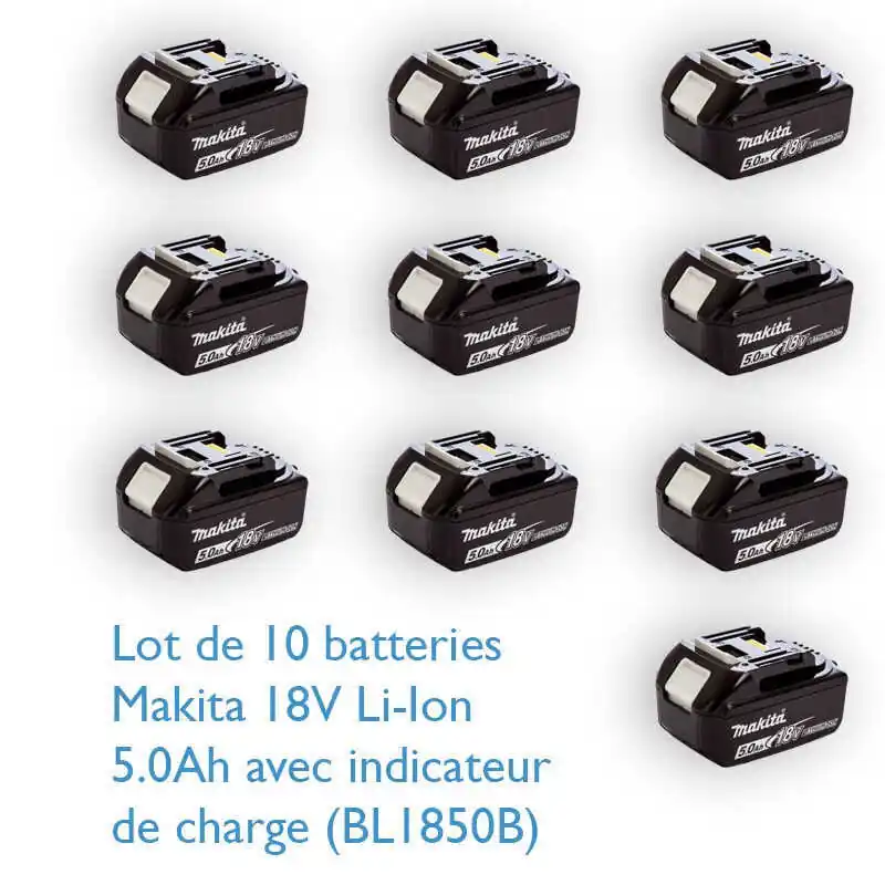 Pack de 10 Batteries 18v LXT 5.0 Ah Makita BL1850BX10 Nouvelle Collection