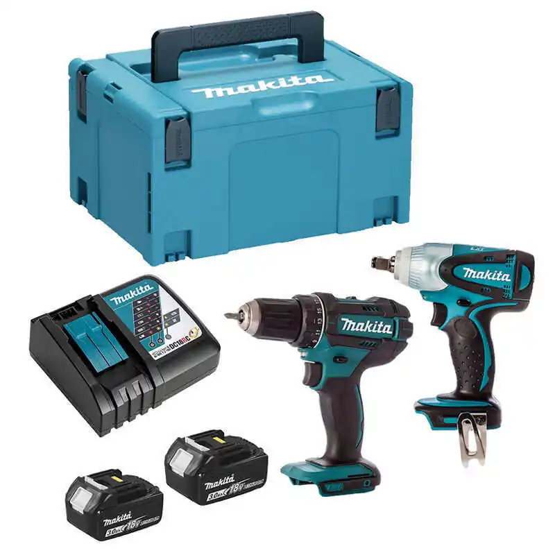 Pack 2 outils 18V (DHP482 + DTW251) (2x3.0 Ah) en Makpac MAKITA DLX2133J Jusqu’à Épuisement Des Stocks